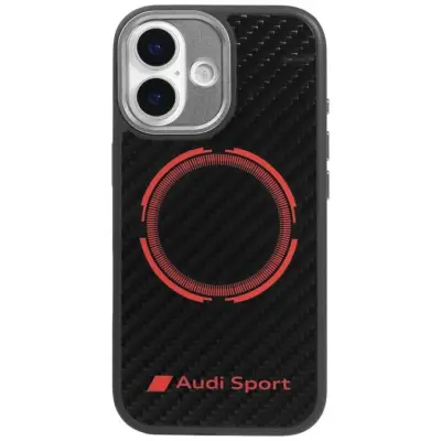 Audi iPhone 17 Mobilskal MagSafe Carbon Fiber Sport Red Circle