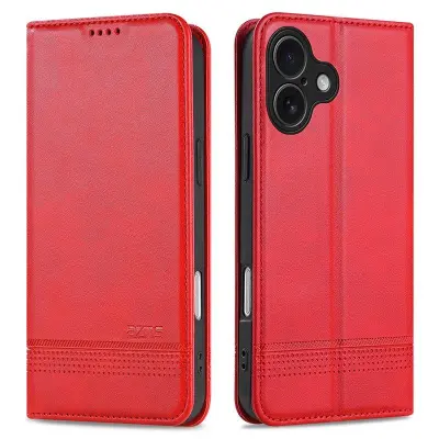 AZNS iPhone 17 Plånboksfodral Konstläder - Röd