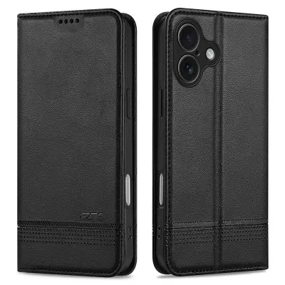 AZNS iPhone 17 Plånboksfodral Konstläder - Svart