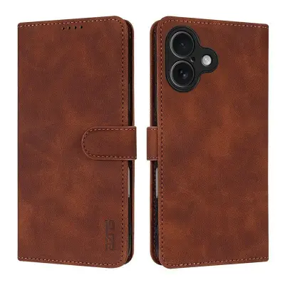 AZNS iPhone 17 Plånboksfodral Konstläder - Brun