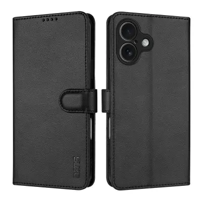 AZNS iPhone 17 Plånboksfodral Konstläder - Svart