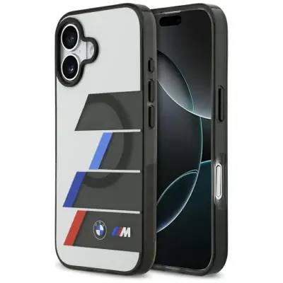 BMW iPhone 17 Mobilskal MagSafe Metal Tricolor Lines - Anthracite