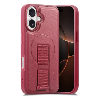 CASENEO iPhone 17 Fodral Magnetiskt KonstLäder - Röd