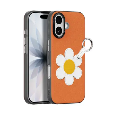 DUX DUCIS iPhone 17 Mobilskal med Fingerring/Rem Luvy Series (Varm Orange&Daisy)