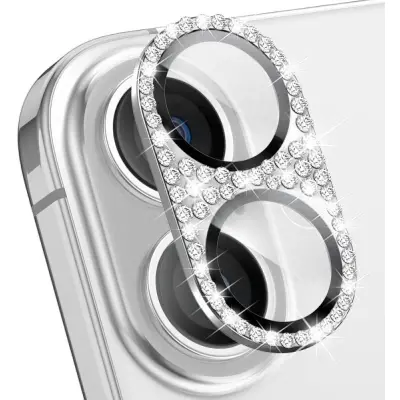 Enkay Rhinestone Camera Glass (iPhone 17) - Silver