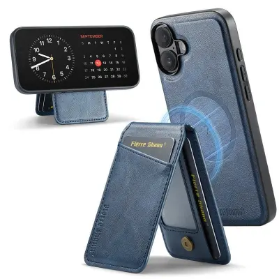 FIERRE SHANN 025 Fodral för iPhone 17 KonstLäder - Blå