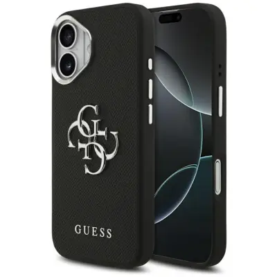 Guess iPhone 17 Mobilskal Grained Big 4G Classic Logo - Svart