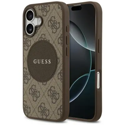 Guess iPhone 17 Mobilskal MagSafe 4G Circle Classic Logo - Brun