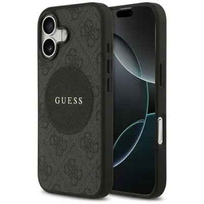 Guess iPhone 17 Mobilskal MagSafe 4G Circle Classic Logo - Svart
