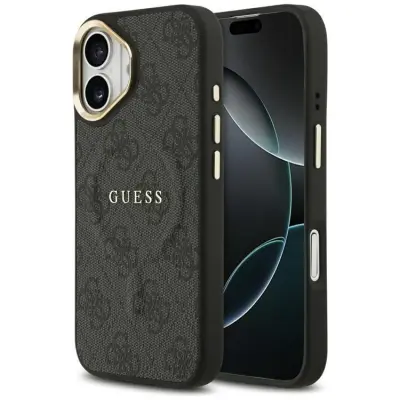 Guess iPhone 17 Mobilskal MagSafe 4G PU Classic Logo - Svart