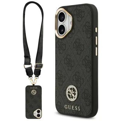 Guess iPhone 17 Mobilskal MagSafe 4G Strass Logo&Big Strap Metal Buttons