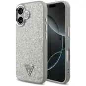 Guess iPhone 17 Mobilskal MagSafe Glitter Triangle Logo - Silver