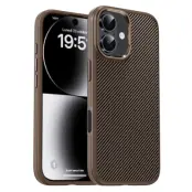 IPAKY iPhone 17 Mobilskal Carbon Fiber - Ökenguld