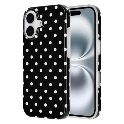 iPhone 17 Mobilskal Dot Design Imd Tpu (Svart)