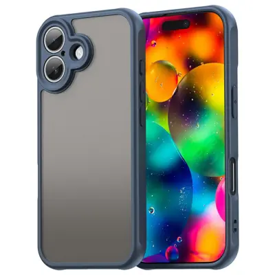 iPhone 17 Mobilskal Frostade krockkuddar Drop Proof - Blå