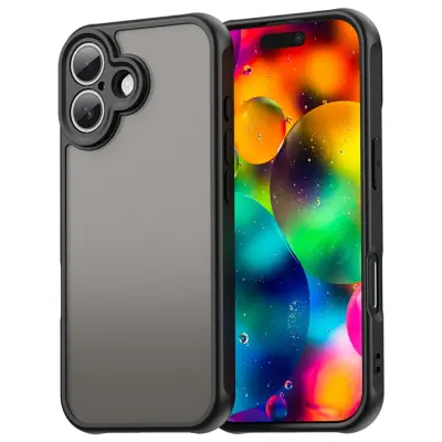 iPhone 17 Mobilskal Frostade krockkuddar Drop Proof - Svart