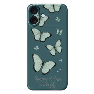 iPhone 17 Mobilskal Grön Butterfly Pattern TPU - Grön