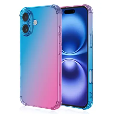 iPhone 17 Mobilskal Gradient Color TPU Anti-Drop - Blå/Rosa