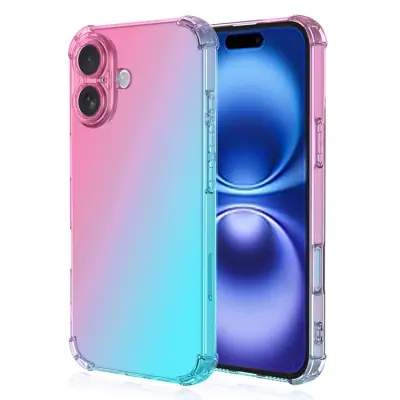 iPhone 17 Mobilskal Gradient Color TPU Anti-Drop - Rosa/Grön