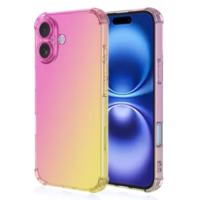 iPhone 17 Mobilskal Gradient Color TPU Anti-Drop - Rosa/Guld
