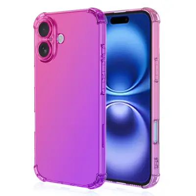 iPhone 17 Mobilskal Gradient Color TPU Anti-Drop - Rosa/Lila