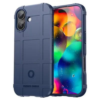 iPhone 17 Mobilskal Grid Design Scratch-Proof Soft TPU - Blå