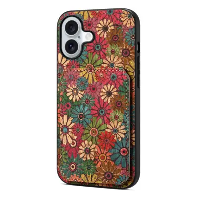 iPhone 17 Mobilskal Korthållare Blommor - Vår / Grön