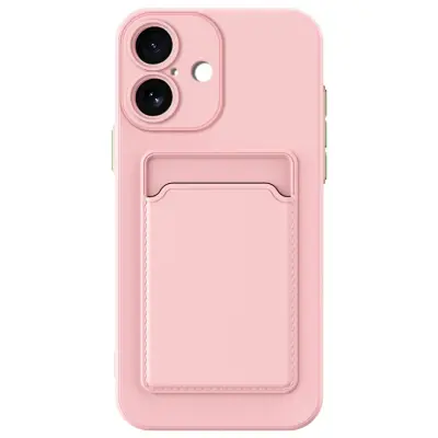 iPhone 17 Mobilskal Korthållare TPU - Rosa