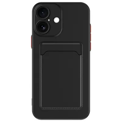 iPhone 17 Mobilskal Korthållare TPU - Svart