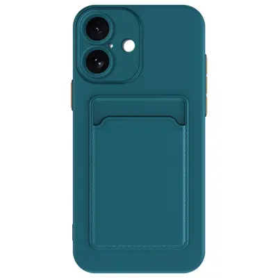 iPhone 17 Mobilskal Korthållare TPU - Svartgrön