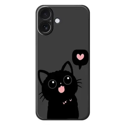iPhone 17 Mobilskal Love Black Cat Pattern - Svart