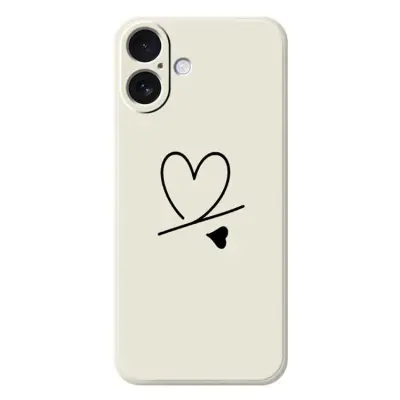 iPhone 17 Mobilskal Love Pattern Printing Straight - Beige