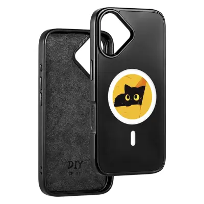 iPhone 17 Mobilskal MagSafe 4 Colors NFC DIY Smart E-Ink Round (Svart)