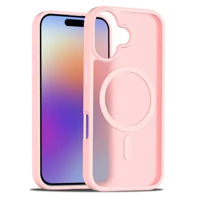 iPhone 17 Mobilskal MagSafe Acrylic Skin Touch - Rosa