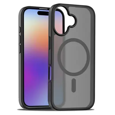 iPhone 17 Mobilskal MagSafe Acrylic Skin Touch - Svart