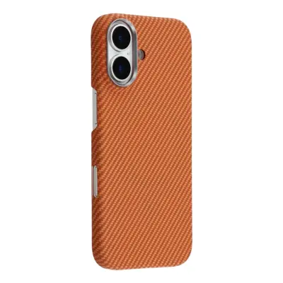 iPhone 17 Mobilskal MagSafe Carbon Fiber - Fin Linje Orange