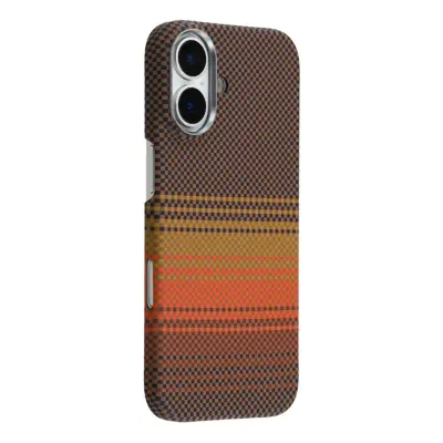 iPhone 17 Mobilskal MagSafe Carbon Fiber - Kaffe/Guld