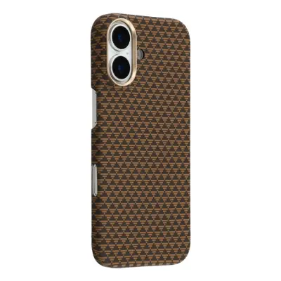 iPhone 17 Mobilskal MagSafe Carbon Fiber - Solnedgångsguld