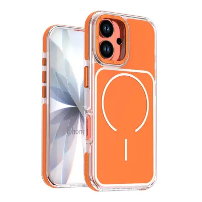 iPhone 17 Mobilskal MagSafe Dual Färg Shockproof - Orange (Orange)
