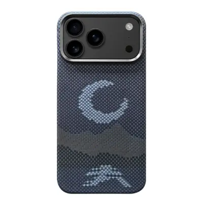iPhone 17 Mobilskal MagSafe Kevlar - Moon Blå