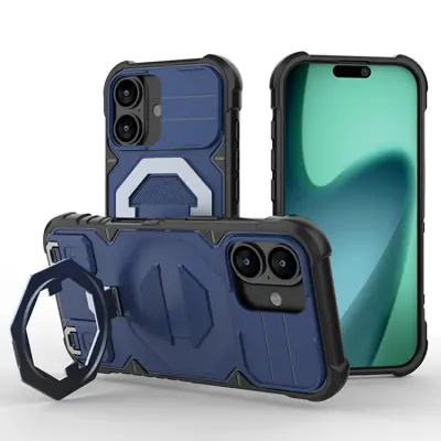 iPhone 17 Mobilskal MagSafe Kickstand Med snodd - Blå