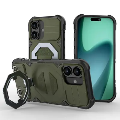 iPhone 17 Mobilskal MagSafe Kickstand Med snodd - Grön