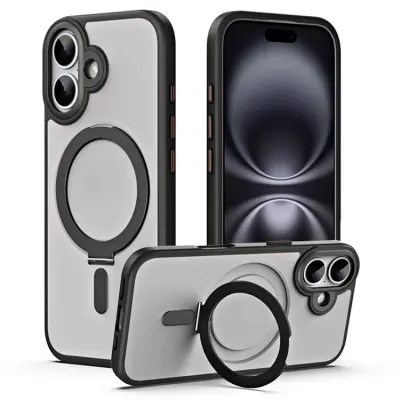 iPhone 17 Mobilskal MagSafe Kickstand TPU + Acrylic - Svart