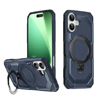 iPhone 17 Mobilskal MagSafe Kickstand TPU + PC - Blå (Blå)