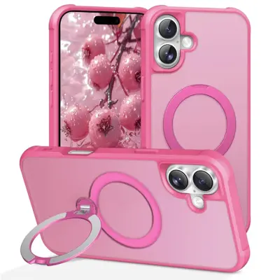 iPhone 17 Mobilskal MagSafe Kickstand TPU + PC - Rosa