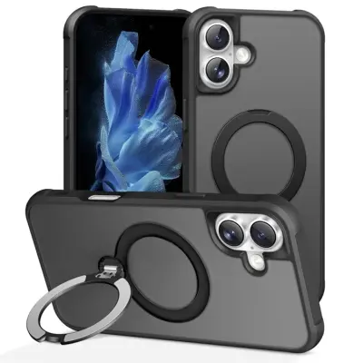 iPhone 17 Mobilskal MagSafe Kickstand TPU + PC - Svart