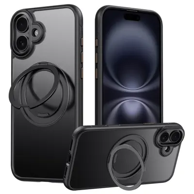 iPhone 17 Mobilskal MagSafe Kickstand TPU PC - Svart