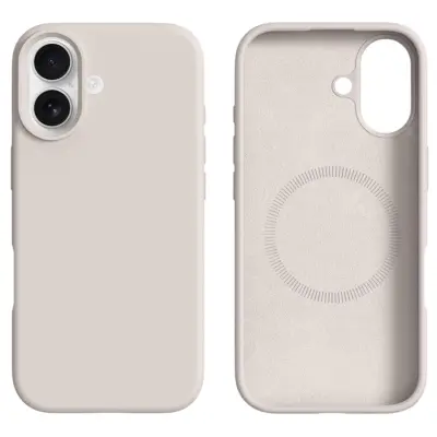 iPhone 17 Mobilskal MagSafe Liquid Silikon+PC - Antikvit