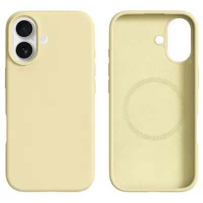 iPhone 17 Mobilskal MagSafe Liquid Silikon+PC - Gul