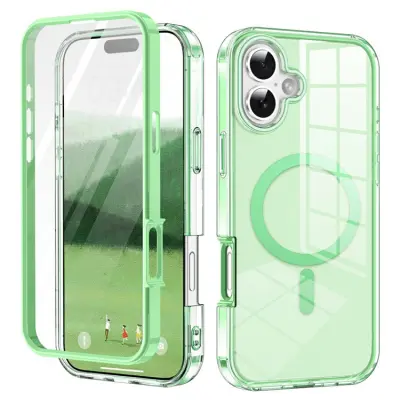 iPhone 17 Mobilskal MagSafe med PET Skärmskydd - Grön